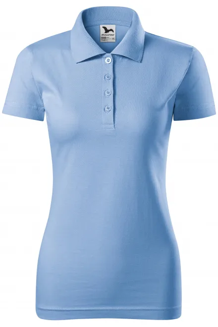 Polo coupe slim pour femme - bleu ciel, XS