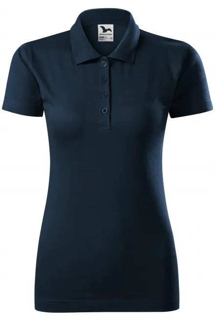 Polo coupe slim pour femme - bleu foncé, XS