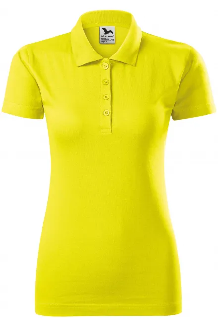 Polo coupe slim pour femme - jaune citron, XS