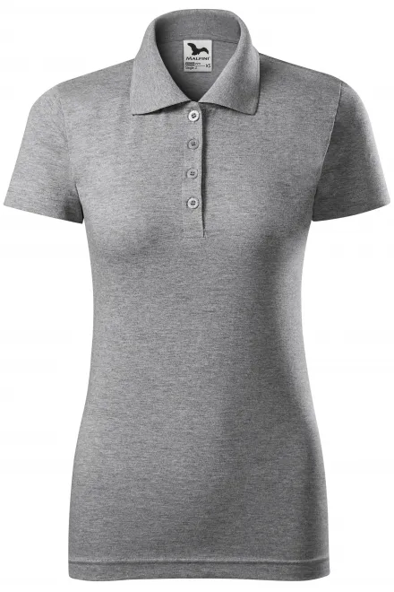 Polo coupe slim pour femme - marbre gris foncé, XS