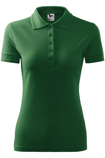 Polo élégant pour femme - bouteille verte, M