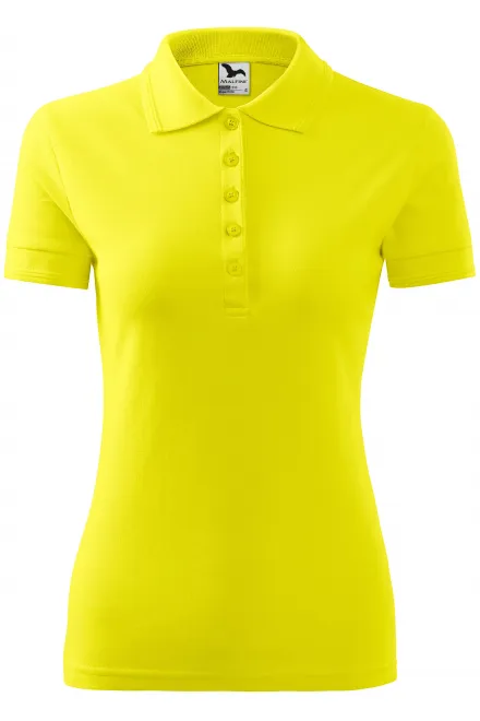 Polo élégant pour femme - jaune citron, M