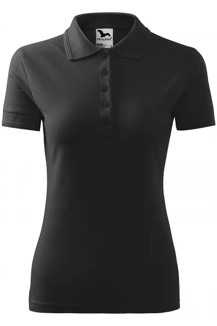 Polo élégant pour femme - marbre anthracite, M