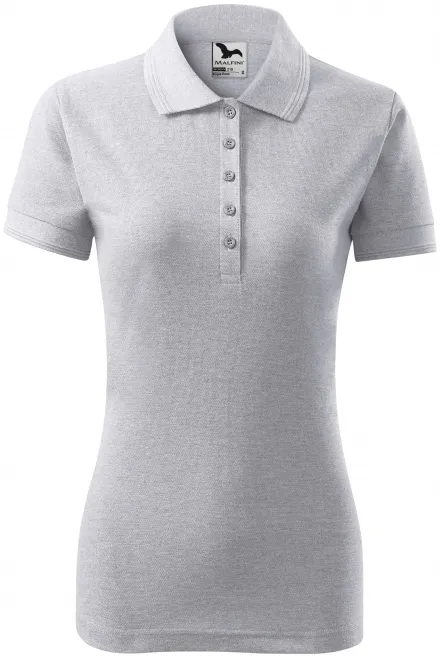 Polo élégant pour femme - marbre gris clair, M