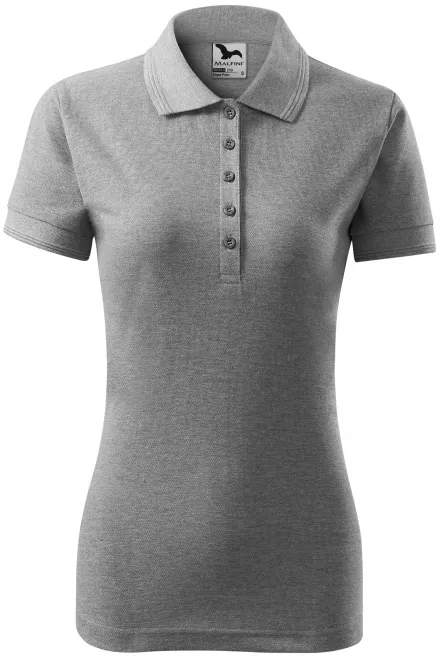 Polo élégant pour femme - marbre gris foncé, M