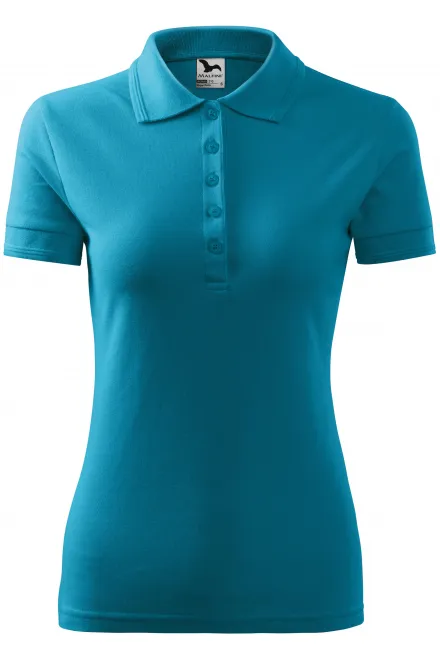 Polo élégant pour femme - turquoise foncé, M