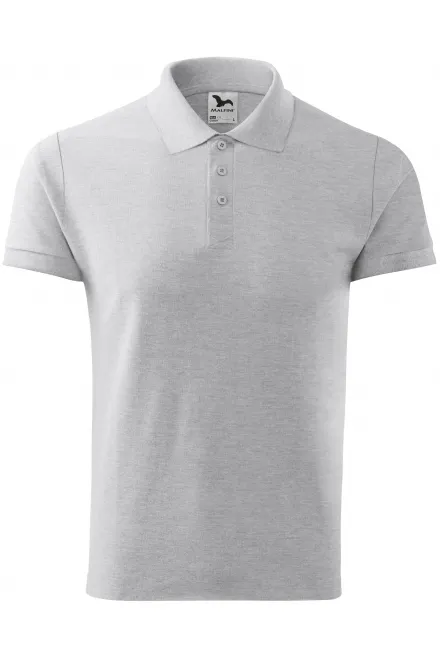 Polo élégant pour homme - marbre gris clair, S