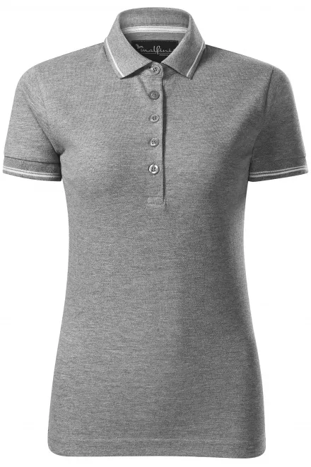 Polo femme à manches courtes - marbre gris foncé, S