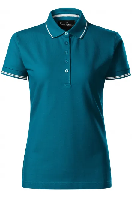 Polo femme à manches courtes - petrol blue, S