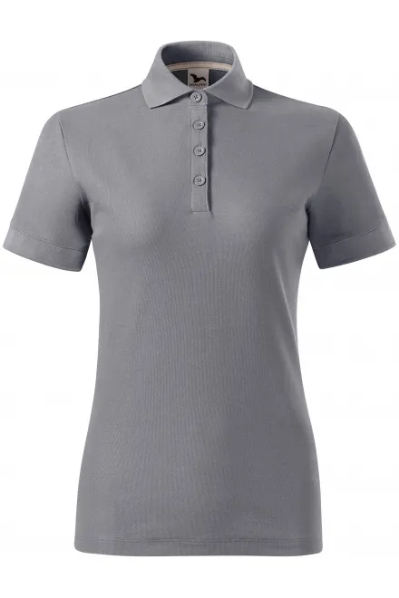 Polo femme coton bio - argent clair, 2XL