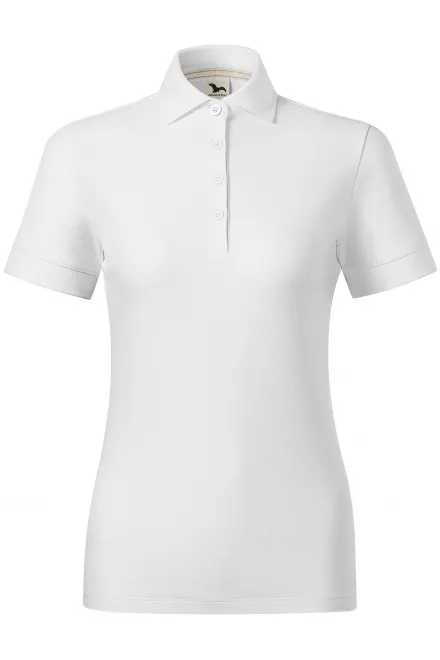 Polo femme coton bio - blanche, 2XL