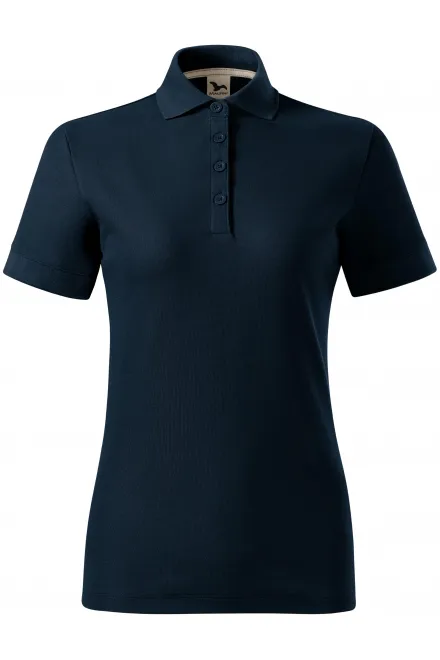 Polo femme coton bio - bleu foncé, 2XL
