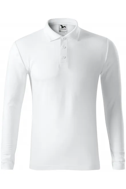 Polo homme à manches longues - blanche, 2XL
