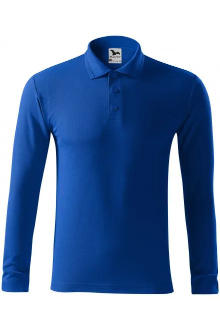 Polo homme à manches longues - bleu royal, 2XL
