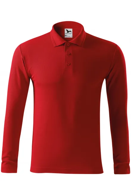 Polo homme à manches longues - rouge, 2XL