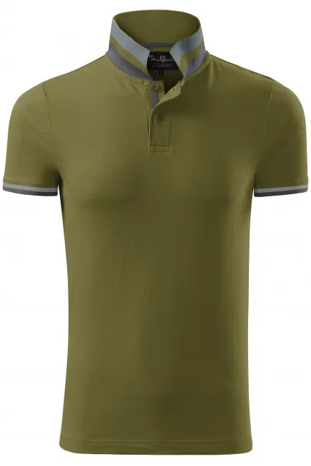 Polo homme col montant - avocat vert, L