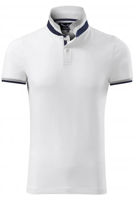 Polo homme col montant - blanche, L