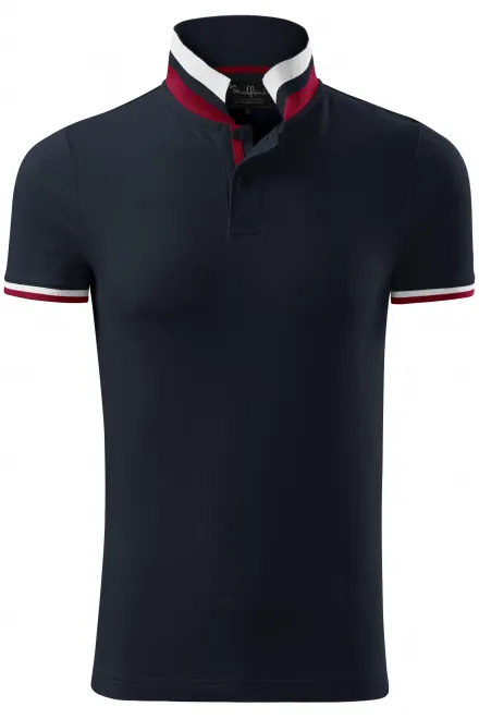 Polo homme col montant - bleu foncé, L