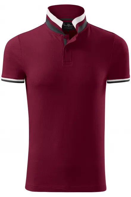 Polo homme col montant - garnet, L