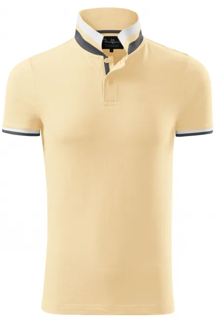 Polo homme col montant - vanille, L