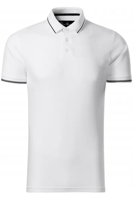 Polo homme contrasté - blanche, 2XL
