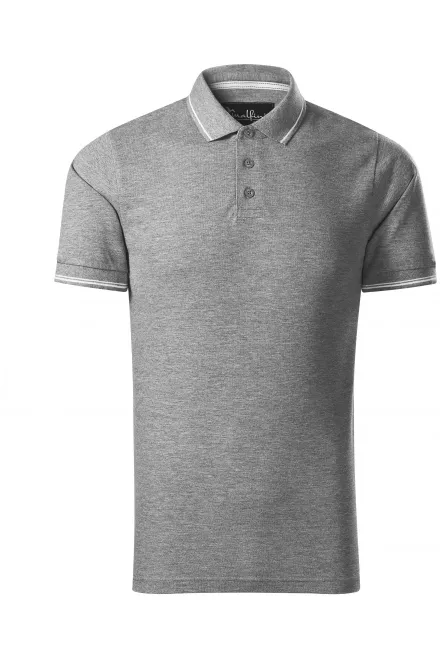 Polo homme contrasté - marbre gris foncé, 2XL