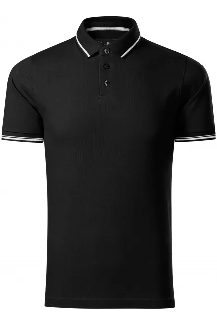 Polo homme contrasté - noir, 2XL
