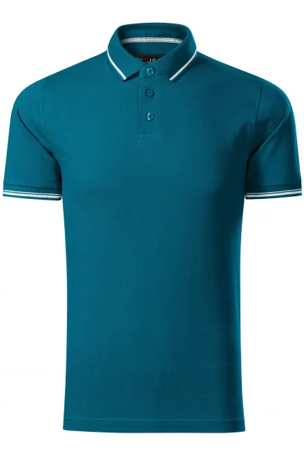 Polo homme contrasté - petrol blue, 2XL