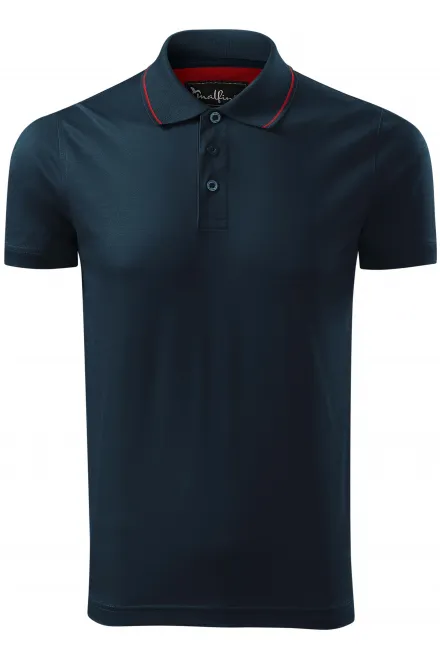 Polo homme mercerisé élégant - bleu foncé, L