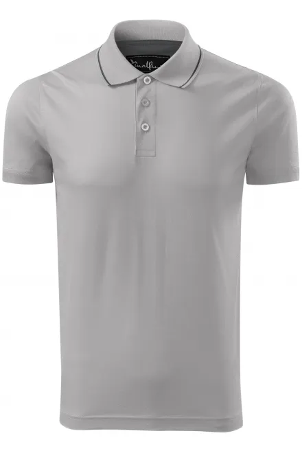 Polo homme mercerisé élégant - Gris argent, L