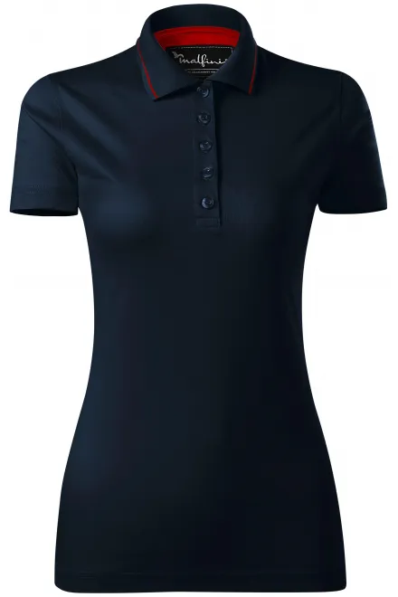 Polo mercerisé élégant pour femme - bleu foncé, S