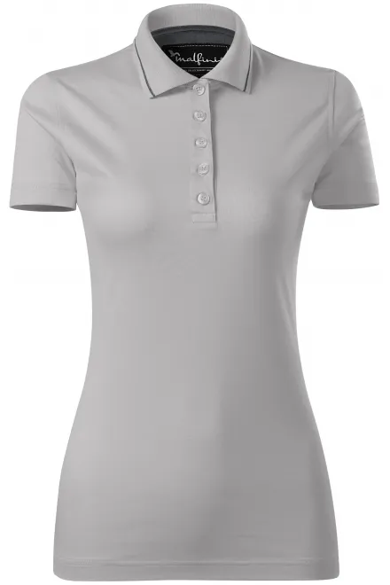 Polo mercerisé élégant pour femme - Gris argent, S
