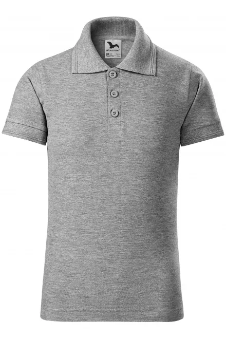 Polo pour enfants - marbre gris foncé, 146 cm / 10 ans