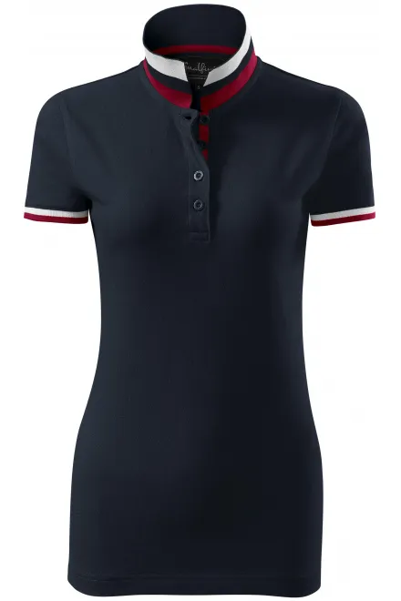 Polo pour femme avec col relevé - bleu foncé, M