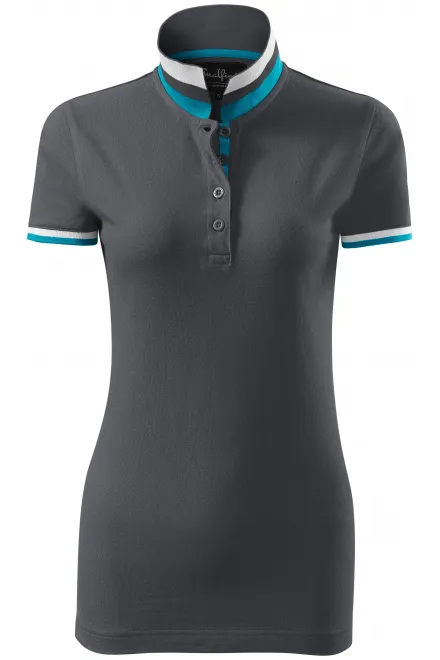 Polo pour femme avec col relevé - gris clair, M