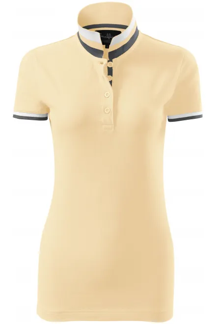 Polo pour femme avec col relevé - vanille, M
