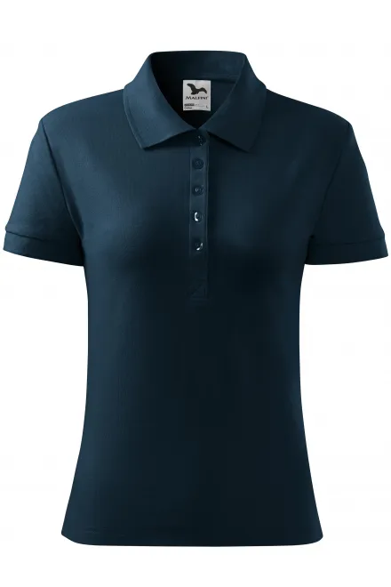 Polo simple femme - bleu foncé, L
