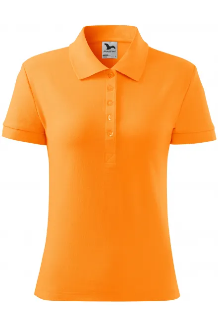 Polo simple femme - mandarine, L