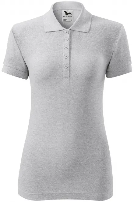 Polo simple femme - marbre gris clair, L