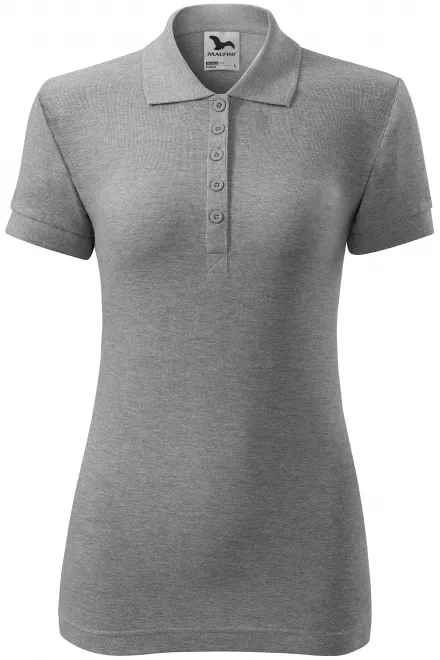 Polo simple femme - marbre gris foncé, L
