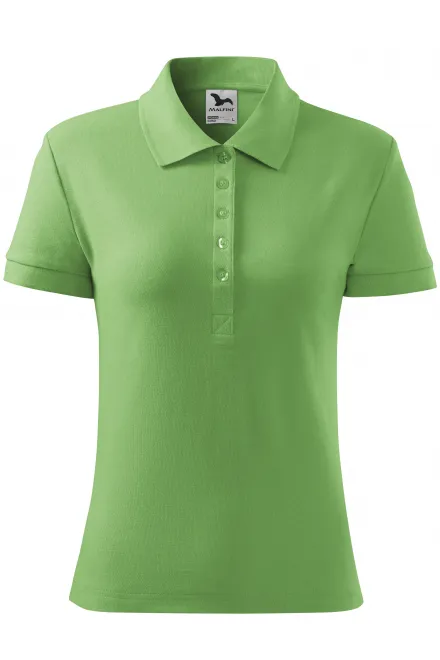 Polo simple femme - pois vert, L