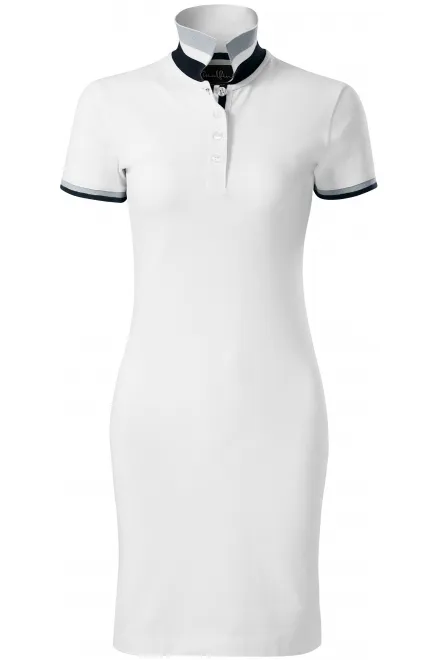 Robe pour femme avec col relevé - blanche, M