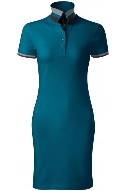 Robe pour femme avec col relevé - petrol blue, M