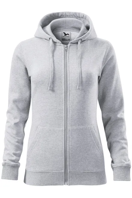 Sweat femme à capuche - marbre gris clair, XS