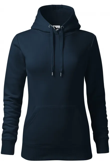 Sweat femme à capuche sans zip - bleu foncé, L