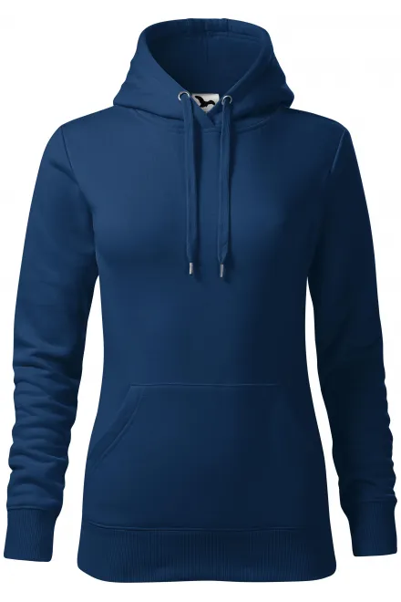 Sweat femme à capuche sans zip - bleu nuit, L