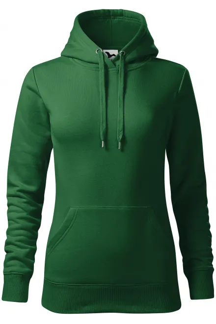 Sweat femme à capuche sans zip - bouteille verte, L
