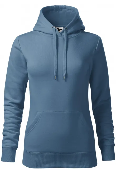 Sweat femme à capuche sans zip - denim, L