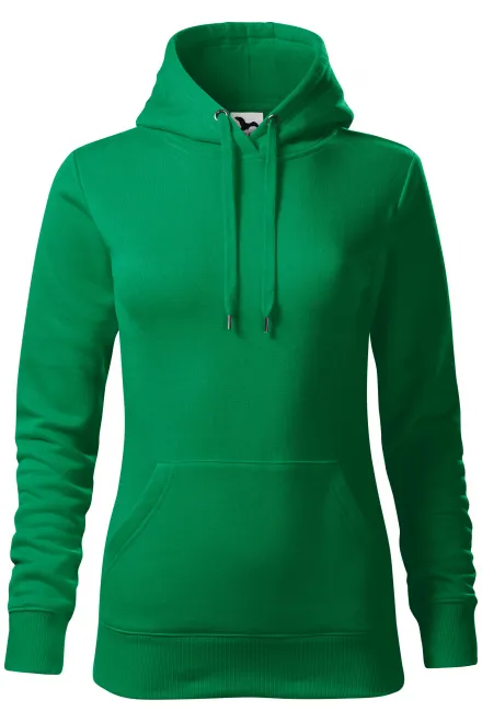 Sweat femme à capuche sans zip - herbe verte, L