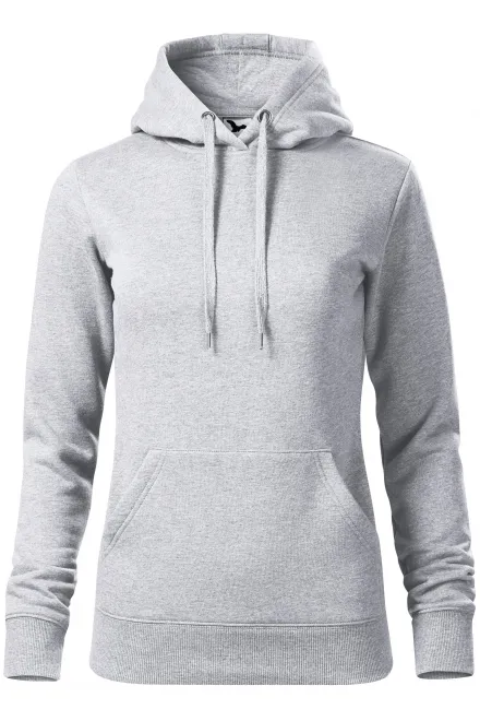 Sweat femme à capuche sans zip - marbre gris clair, L